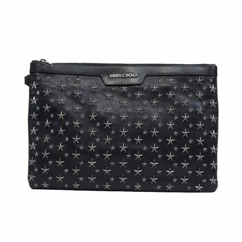 ジミーチュウ クラッチバッグ ポーチ DEREK BLS デレック 星型 スタッズ メンズ ブラック×ガンメタル JIMMY CHOO ポイント利用 爆買
