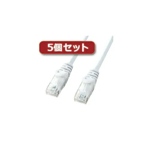 【5個セット】 サンワサプライ カテゴリ6UTPLANケーブル LA-Y6-10WX5 LA-Y6-10WX5 パソコン サンワサプライ【送料無料】