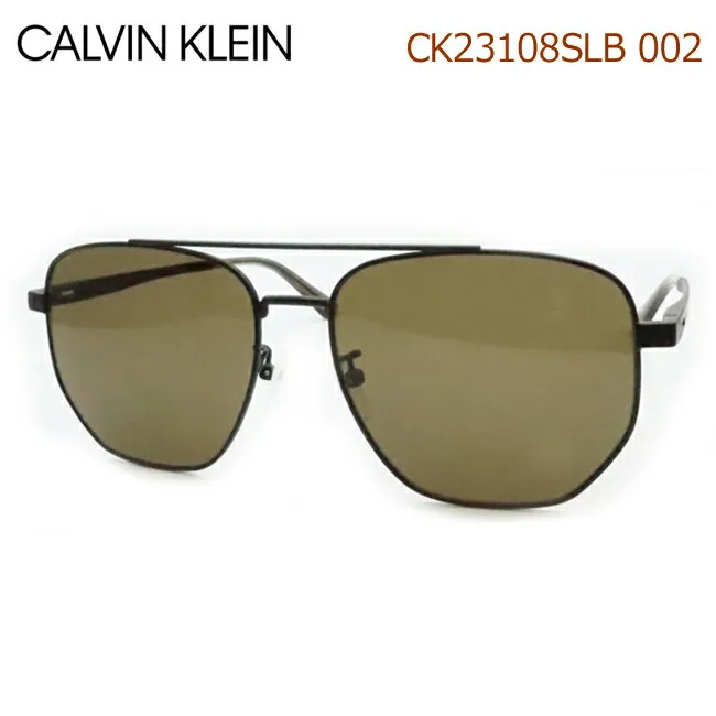 Calvin Klein カルバンクラインサングラス CK23108SLB 002 マットブラック フルメタル メンズ レディース UVカット ケース付 【最短発送】