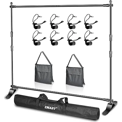 EMART 背景スタンド 背景バナースタンド 240×240cm 伸縮式 幅、高さ調節可能 合金製 高耐久 グリーンバックスタンド簡単組立 展示会、トレードショー、 パーティー装飾などに適用 写真撮影、生放送、 グリーンバック、クロマキー合成などに大