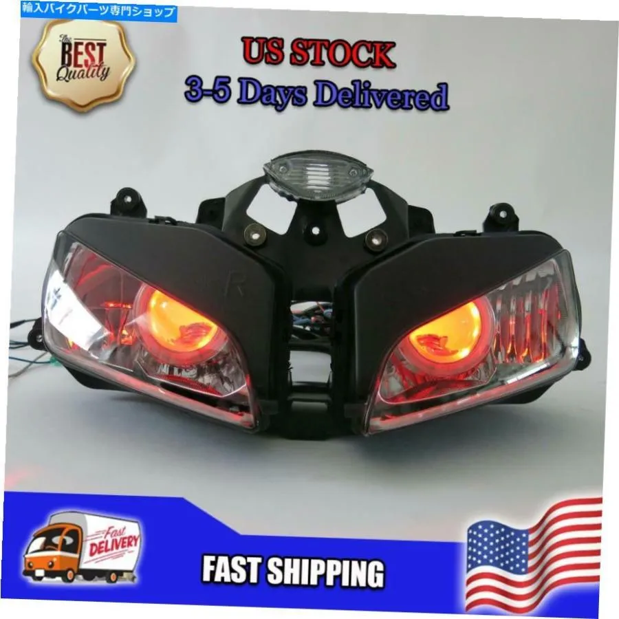 ヘッドライト NTAレッドエンジェルアイフロントヘッドライトフィットホンダ2003-2006 CBR600RR F5 T04 NTA Red Angel Eye Front Headlight Fit for Ho