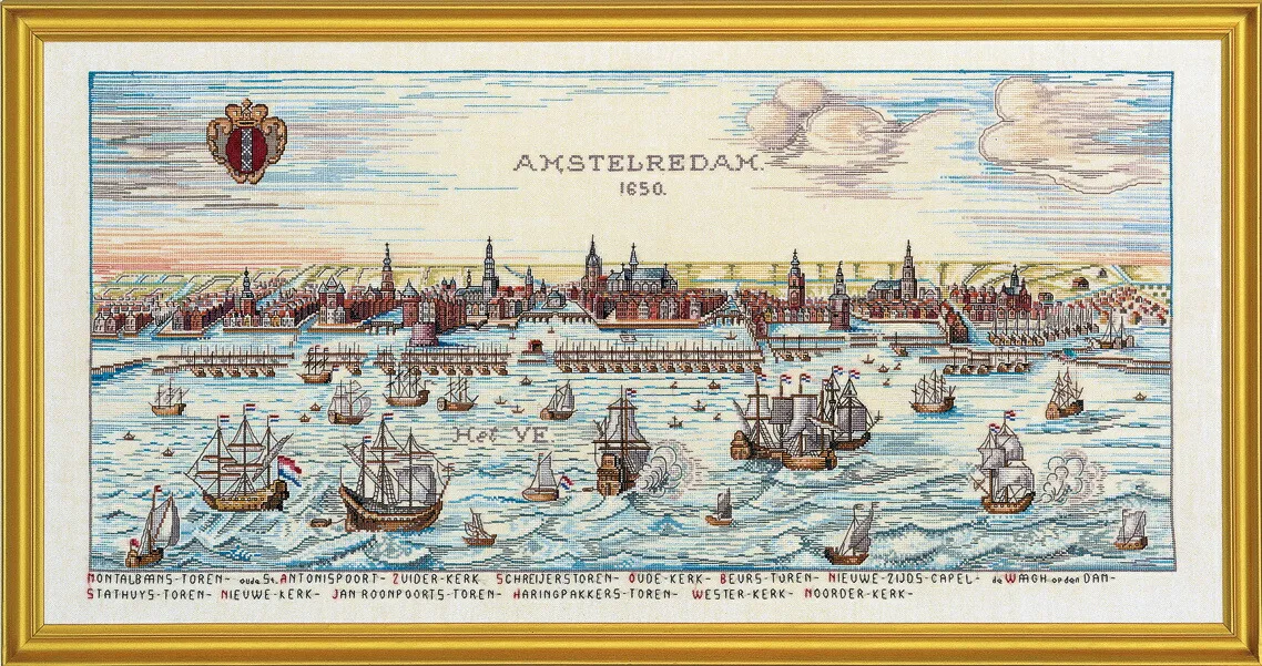 EVA ROSENSTAND クロスステッチ刺繍手芸キット 【 Amsterdam】 デンマーク 北欧 輸入キット 上級者向き 大作 地図シリーズ 12-318