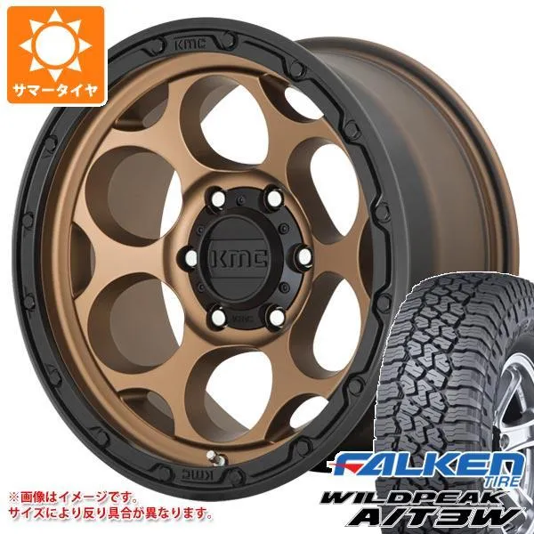FJクルーザー 10系用 サマータイヤ ファルケン ワイルドピーク A/T3W LT285/70R17 116Q  KMC KM541 ダーティーハリー 8.5-17