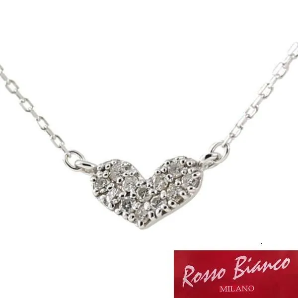 ロッソビアンコ ミラノ ホワイトゴールド ダイヤモンド ハート ネックレス Rosso Bianco MILANO K10 WG RBCT-014 チェーン アクセサリー アクセ