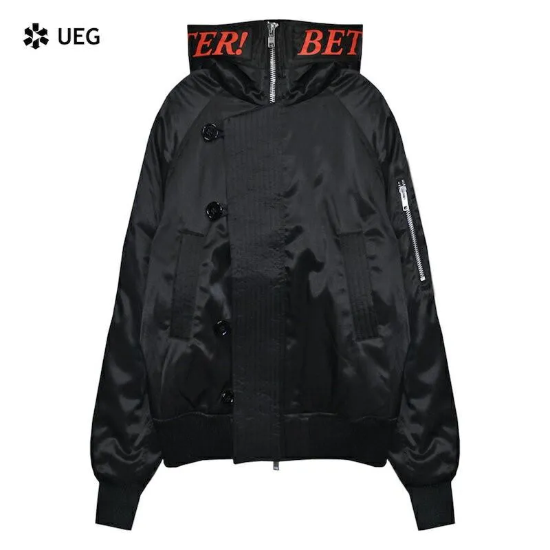 UEG (ウーサーエジェッタ / ユーイージー) HOODED FLYERS (BLACK) [N-2Bジャケット/ブルゾン/ボンバー/フライト/ミリタリー/UNISEX] [ブラック]
