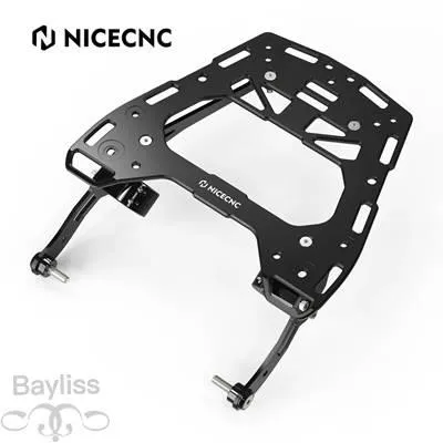 【並行輸入品】 Nicecnc-バイクリアラゲッジバッグラック ステンレスサポートブラケット ドゥカティ逆砂漠x 2022-2024