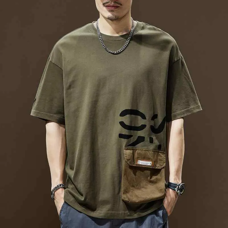 メンズ ファッション 服  オシャレ シンプル 大人 かっこいい 大きいサイズ ストリート 紳士服 260 グラム ヘビー コントラスト ポケット ワークウェア 半袖 T シャツ 夏 コットン トップス