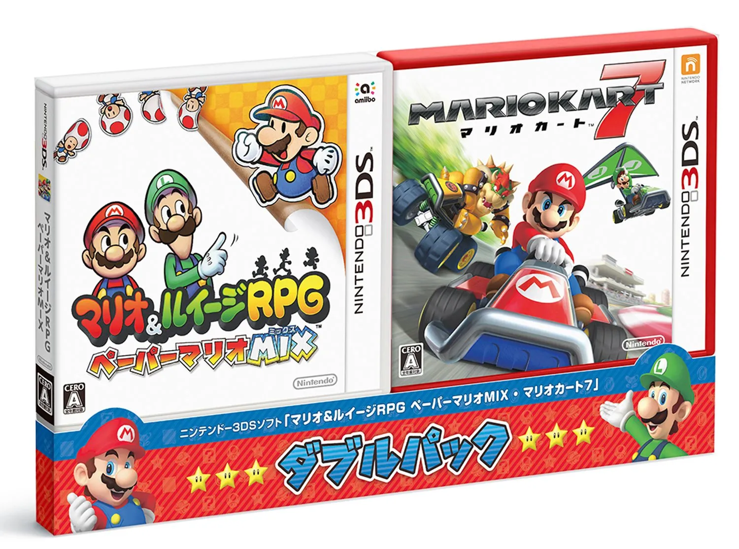 【中古】【非常に良い】『マリオ\u0026ルイージRPG ペーパーマリオMIX・マリオカート7』 ダブルパック - 3DS