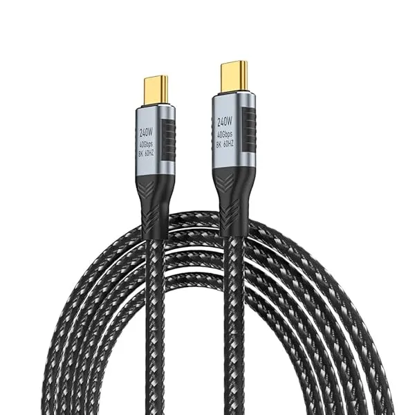 USB-C USB4 ケーブル 240W 40Gbps USB3.1 100W 8K@60Hz 5K USB4.0 データ転送コード Thunderbolt3/4 と互換性あり (0.5M)