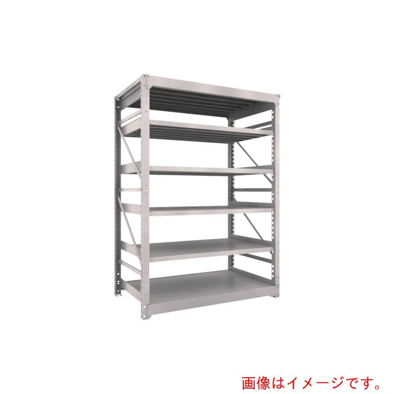 【別途送料あり】トラスコ中山（TRUSCO） TRUSCO スチール製重量ボルト式棚 Ｍ１０型 Ｗ１５００×Ｄ９００×Ｈ２１１５ ６段 単体 ネオグレー 【品番：M10-7596】