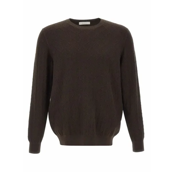 ディクタット メンズ ニット\u0026セーター アウター Diamond-pattern crew-neck sweater Brown