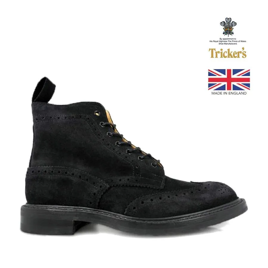 【並行輸入品】トリッカーズ カントリーブーツ メンズ ブラック リペロ スエード モルトン M2508 TRICKERS COUNTRY BOOT