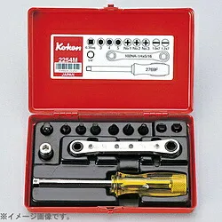 山下工業研究所 2254M 1/4インチ(6.35mm) ソケットセット 12pc 2254M