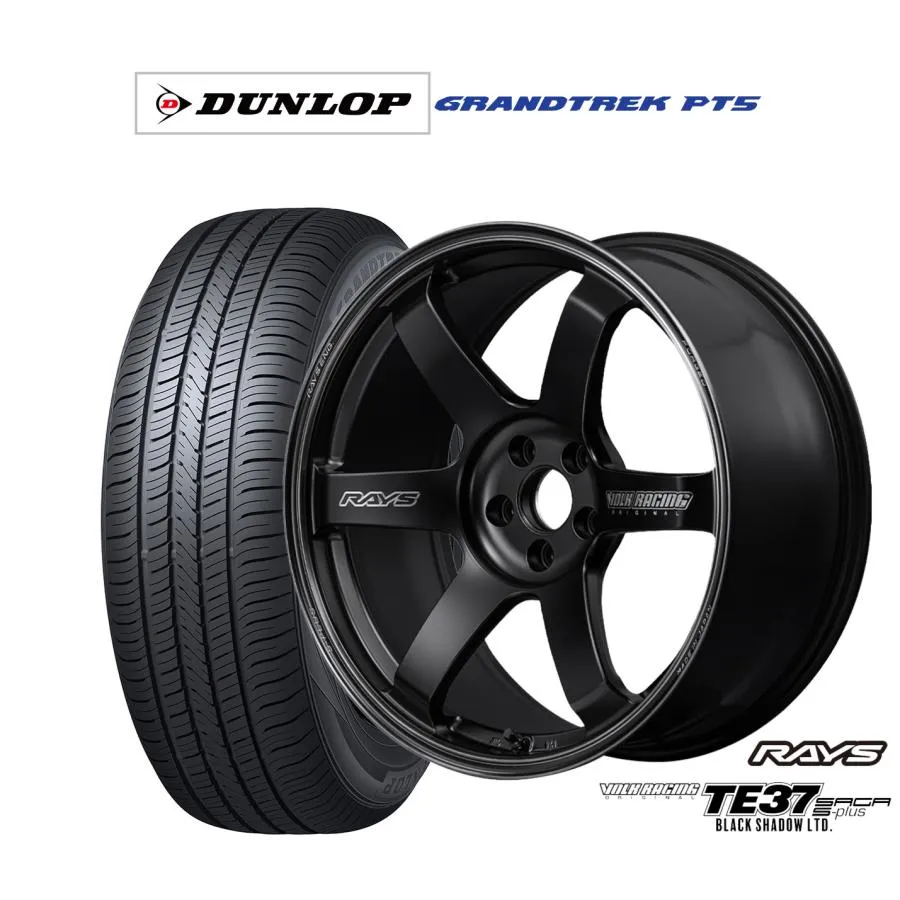 サマータイヤ ホイール4本セット レイズ ボルクレーシング TE37 サーガ S-plus Black Shadow LTD. ダンロップ GRANDTREK グラントレック PT5 225/55R19