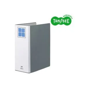 【ポイント20倍】（まとめ）TANOSEE 両開きパイプ式ファイルE A4タテ 100mmとじ グレー 30冊