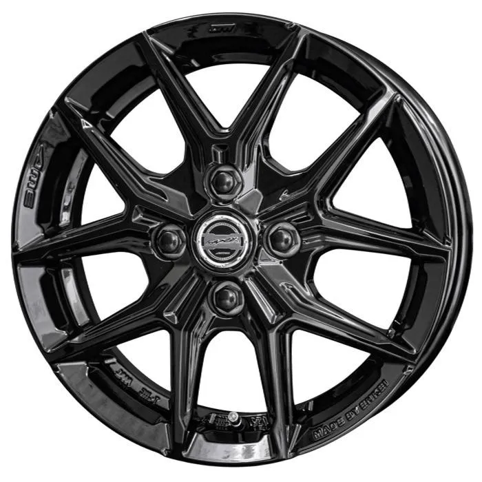 業販品 YOKOHAMA iceGUARD7 IG70 195/55R15 85Q SMACK IG-TEC グロスブラック 15インチ 5.5J+50 4H-100 冬用 4本