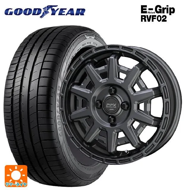 送料無料 サマータイヤホイール 4本セット 155/65R14 75H グッドイヤー エフィシェントグリップ RVF02 共豊 PPX D10X 14