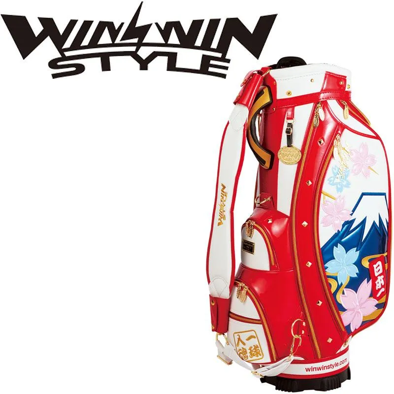 ウィンウィンスタイル 富士山 日本一 カートバッグ CB-379 WHｘRD ホワイト レッド キャディバッグ WINWINSTYLE Mount Fuji No.1 in Japan CART BAG Caddy