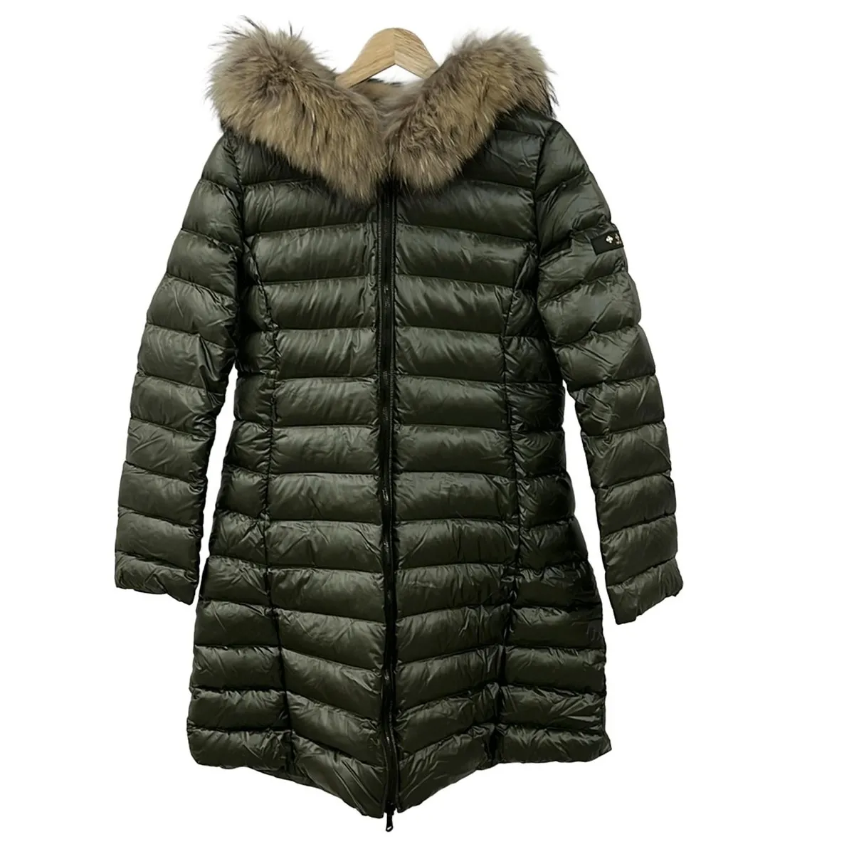 【中古】TATRAS(タトラス) ダウンコート 長袖/ポーランドラクーンファー/リバーシブル/ジップアップ/冬 カーキ