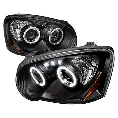 ブラックベゼル LED ヘイロー プロジェクター ヘッドライト 2004 2005 スバル インプレッサ WRX 用 Black  並行輸入品