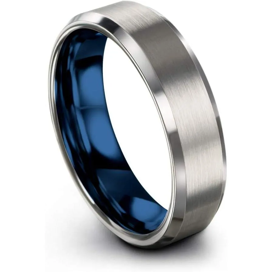 【並行輸入品】Chroma Color Collection 炭化タングステン 結婚指輪 6mm メンズ レディース グリーン レッド ブルー パープ