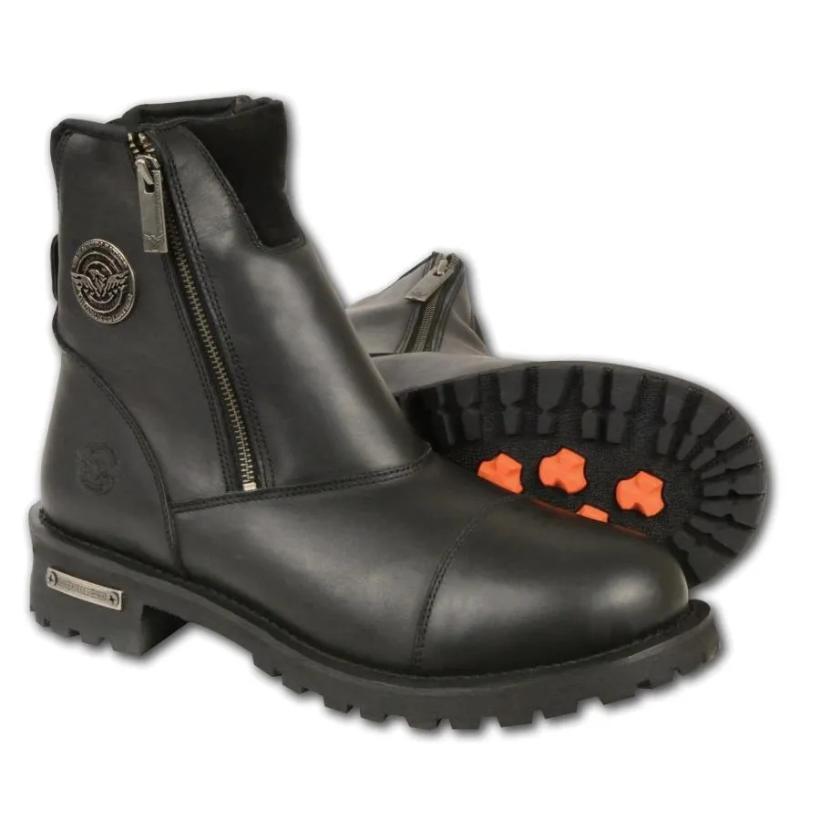 【並行輸入品】Men's Motorbike Super Clean Double Sided Zipper Entry Boot Real