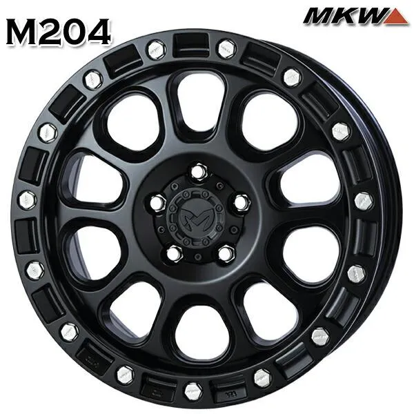 JL/JKラングラー ホイールセット 285/70R17インチ 5H127 MKW M204 ブラックキャット トーヨー オープンカントリー A/T III (A/T3)