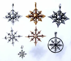 【送料無料】アクセサリー ネックレスカオスカオスブロンズシルバーペンダントestrella del caos chaos star bronce plata zinnedelstahl amuleto colgante larp
