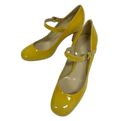 【中古】ジャンヴィトロッシ Gianvito Rossi パンプス ラウンドトゥ チャンキーヒール ベルト 35 黄 イエロー レディース 【ベクトル 古着】 260324
