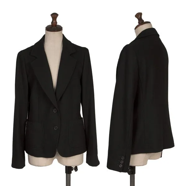 【中古】 マーガレットハウエルMARGARET HOWELL ウールシャドーヘリンボーンジャケット 黒2【レディース】
