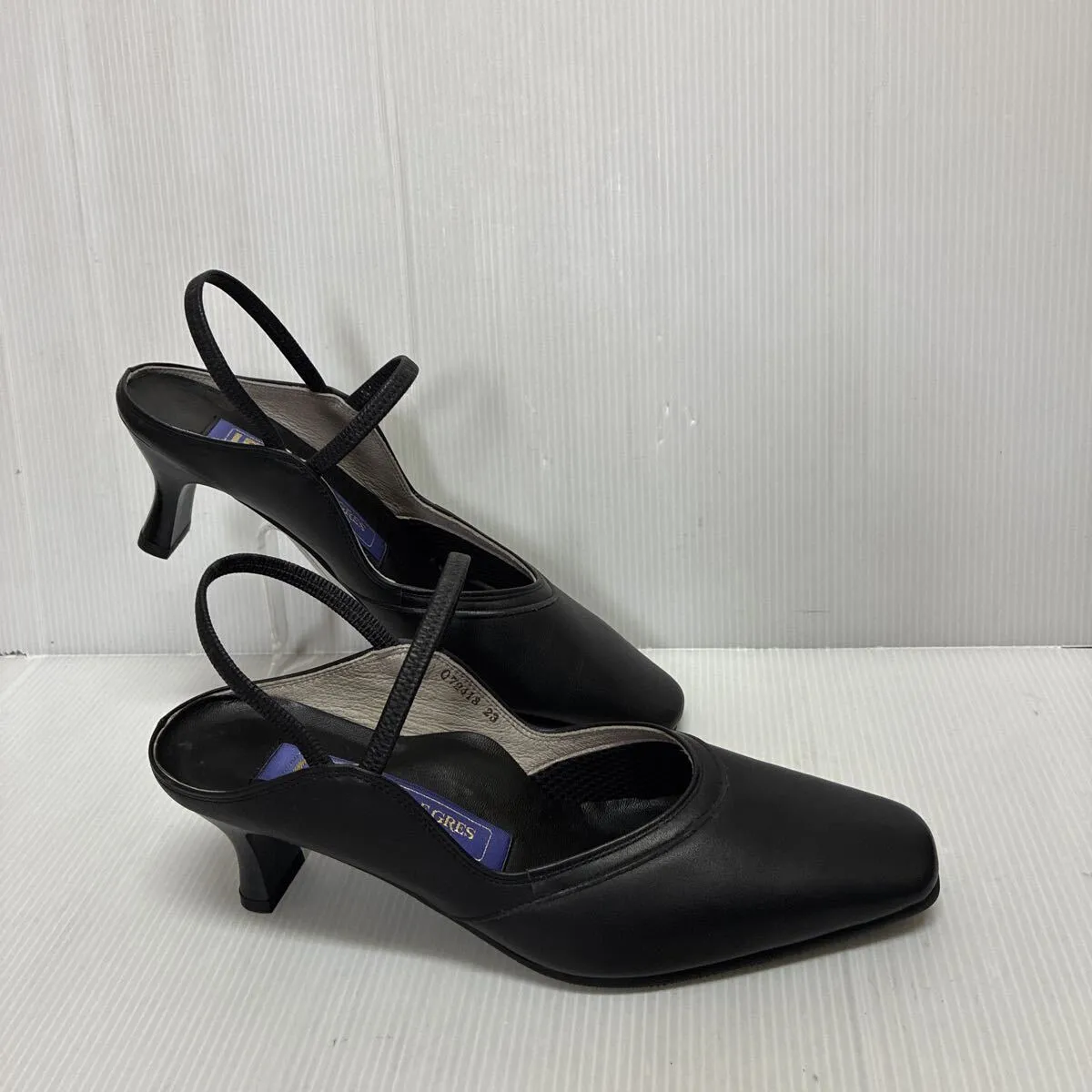 ★お買い得★婦人2WAYパンプス サロンドグレー 72418 黒 23.0㎝ 幅EE 日本製 ヒール高さ約5㎝ ミュールとしてもOK！