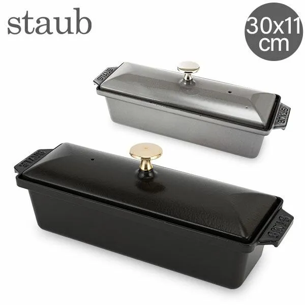 月末限定ポイントUP 【並行輸入品】 ストウブ Staub レクタンギュラーテリーヌ Rectangular Terrine 30x11cm 1313025 ブラック
