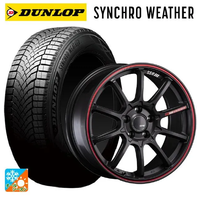 送料無料 オールシーズンタイヤホイールセット 235/60R18 107V XL ダンロップ シンクロウェザー # タナベ SSR GT V05 18