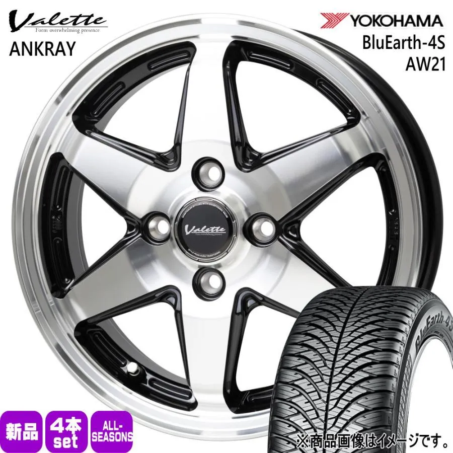 175/65R15 84H ヨコハマ BluEarth-4S AW21 夏冬兼用 オールシーズンタイヤ Valette ANKRAY P10アクア ヴィッツ スイフト Z12キューブ 15インチ
