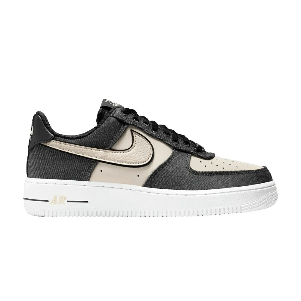 ナイキ デニム 黒色 ブラック 白色 ホワイト 銀色 シルバー ネット エアフォース 07 BLACK NET スニーカー レディース NIKE WMNS AIR FORCE 1 LOW SE DENIM / BLACK WHITE METALLIC SILVER NET