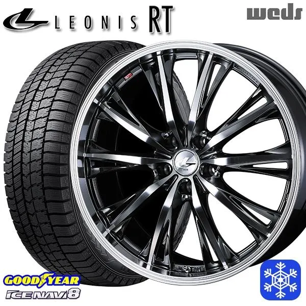 225/55R17インチ グッドイヤー アイスナビ8 ICE NAVI8 5H100 スタッドレスタイヤホイール4本セット ウェッズ レオニス RT BMCMC
