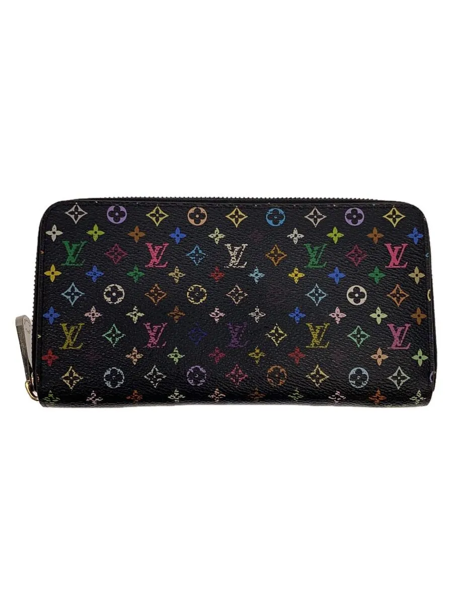 【中古】LOUIS VUITTON◆ジッピー・ウォレット_モノグラム・マルチカラー_ノワール/PVC/マルチカラー/レディース【服飾雑貨他】