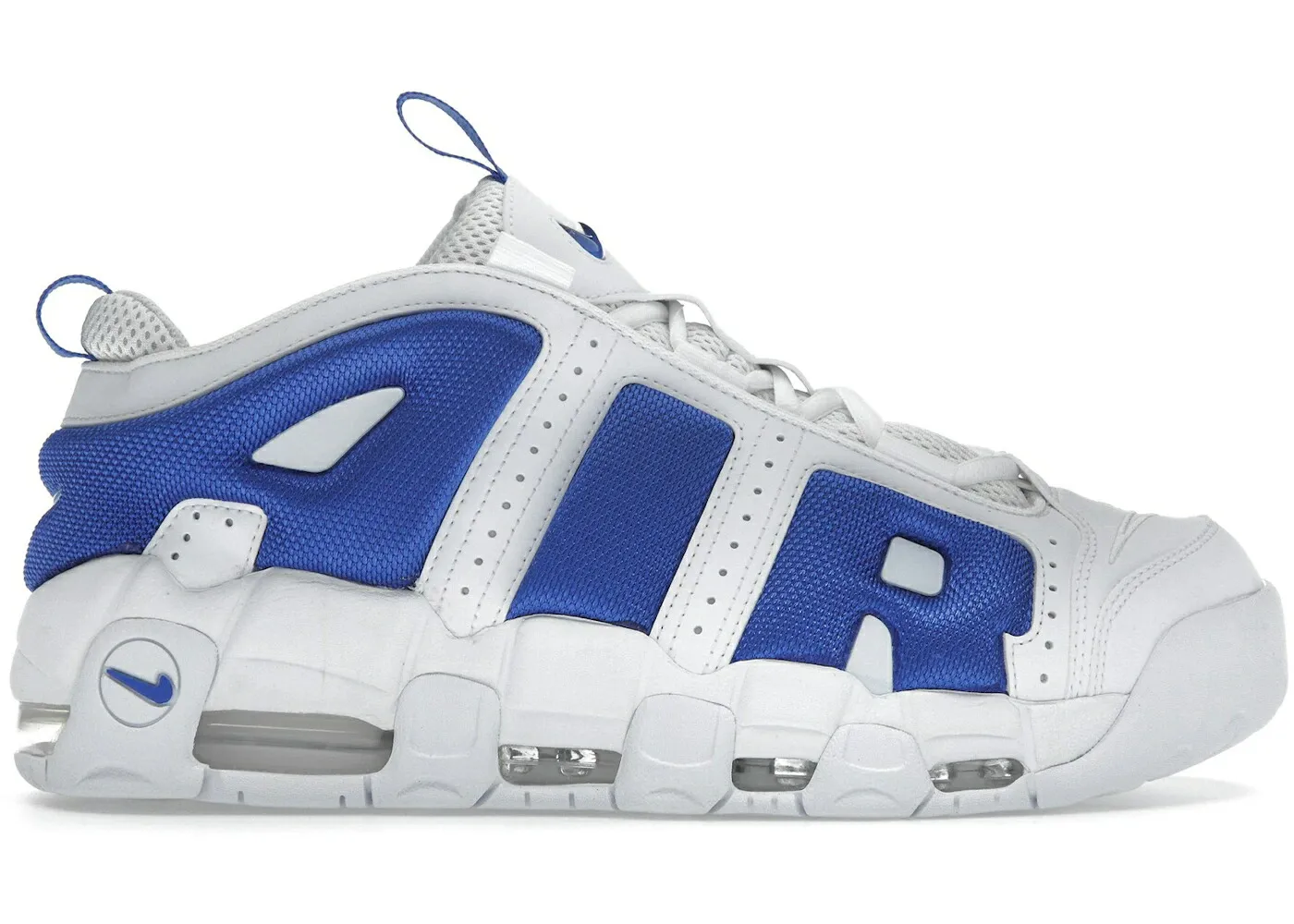 ナイキ アップテンポ 白色 ホワイト 青色 ブルー エアモアアップテンポ モアテン スニーカー メンズ NIKE AIR MORE UPTEMPO LOW WHITE HYPER ROYAL / WHITE PSYCHIC BLUE HYPER ROYAL