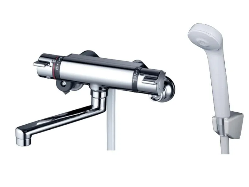 KVK サーモスタット式シャワー(撥水)170mmパイプ付 KF800THS グレー