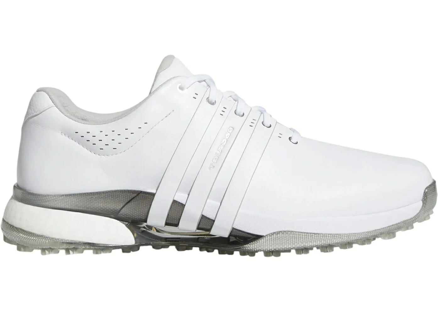 アディダス ゴルフ 白色 ホワイト 銀色 シルバー スニーカー メンズ ADIDAS TOUR360 25 SPIKELESS GOLF CLOUD WHITE SILVER METALLIC / CLOUD WHITE CLOUD WHITE SILVER
