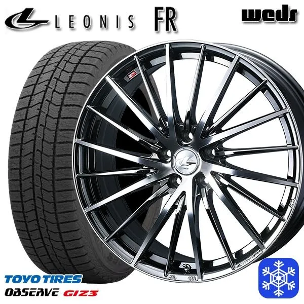 225/55R19インチ TOYO トーヨー オブザーブ ギズ3 GIZ3 5H114.3 スタッドレスタイヤホイール4本セット ウェッズ レオニス FR BMCMC