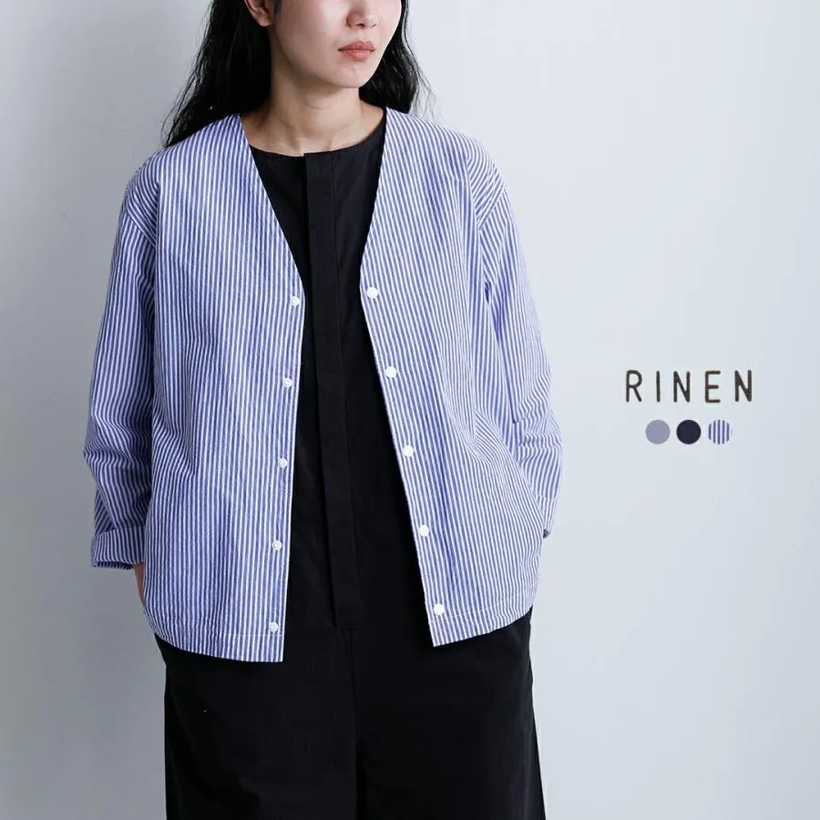 リネン RINEN コットン 強撚平織 カーディガン シャツ r39606 レディース 春夏 2026ss新作