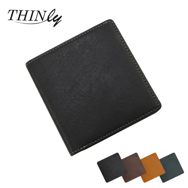 【特典あり】【ギフト対応無料】THINly スィンリー スリムスムース革財布 札入(小) SL-B-S02<br>[男性におすすめの小銭入れなしのウォレット・札入れ レザーのスリムな二つ折り札入れ・ショートウォレット メンズ]