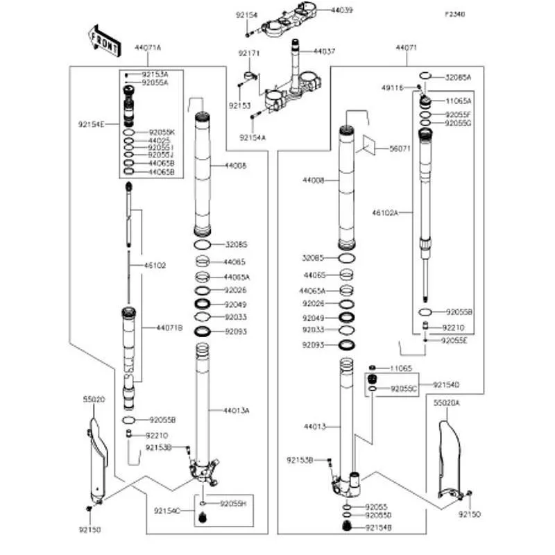 Kawasaki カワサキ 純正部品 44071-1086 ダンパアッシ、コンプ