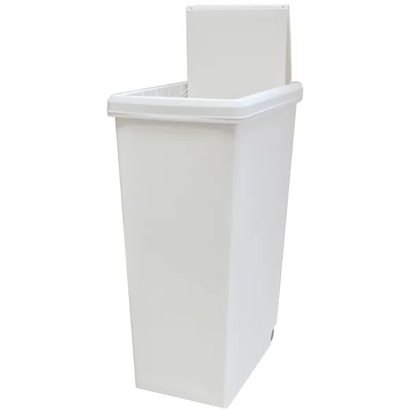 (まとめ) 棚の下に収まりフタがスライドするペール 45L ホワイト 【2個組】 抗菌 清潔 素材配合 完成品 白 高さ制限のある場所でも使える 抗菌効果も備えたスライドペール45Lホワイト フタの高さを抑える設計で、収納スペースを最大限に活用 清潔さを保ちながら、使い勝手