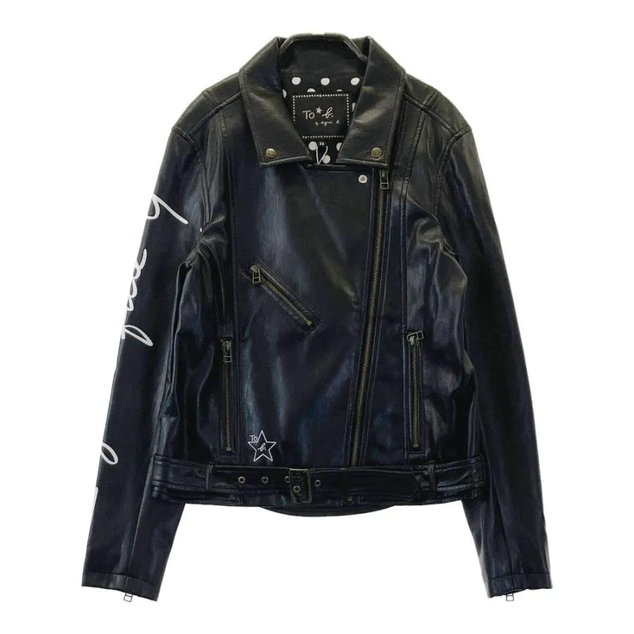 【新品】Agnes b. アニエスベー  ライダースジャケット  ブラック系 36 レディース