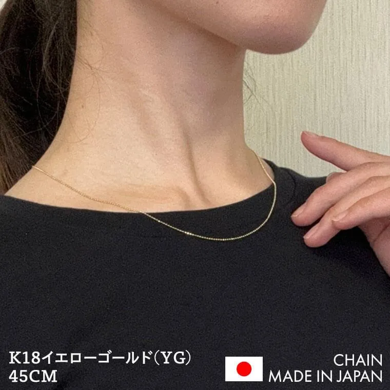 ネックレス チェーン カットボール K18 18金 k18 レディース メンズ 約1.0mm幅 金属アレルギー 45cm 女性用 男性用 1.0 ゴールド