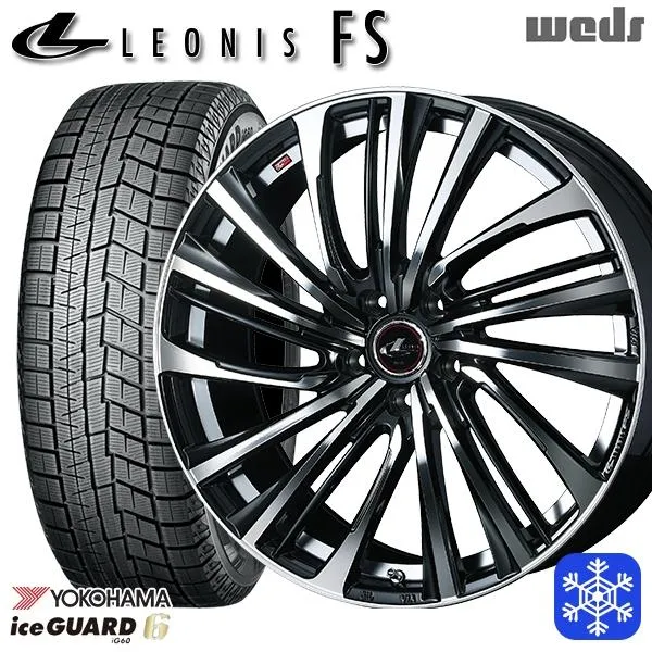215/60R16インチ ヨコハマ アイスガード IG60 5H114.3 スタッドレスタイヤホイール4本セット ウェッズ レオニス FS PBMC