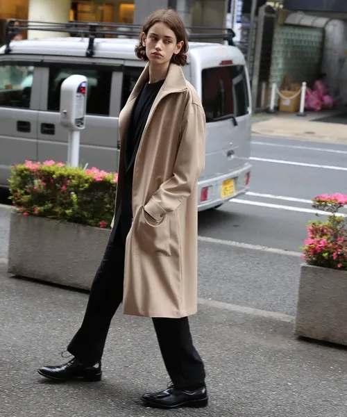 ステンカラーコート コート RECYCLE POLYESTER STAND COLLAR COAT メンズ