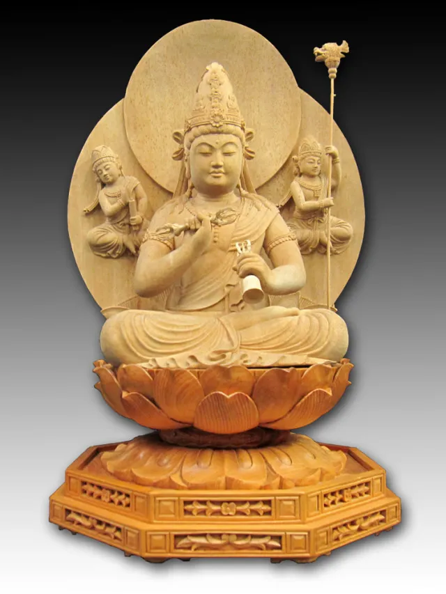 金剛薩た菩薩 木彫 仏像 全高約52cm 仏教美術 彫刻 ※「た」は土へんに垂 ヴァジュラ・サットゥバ 開運 運気上昇 智慧の象徴 工芸品 置物